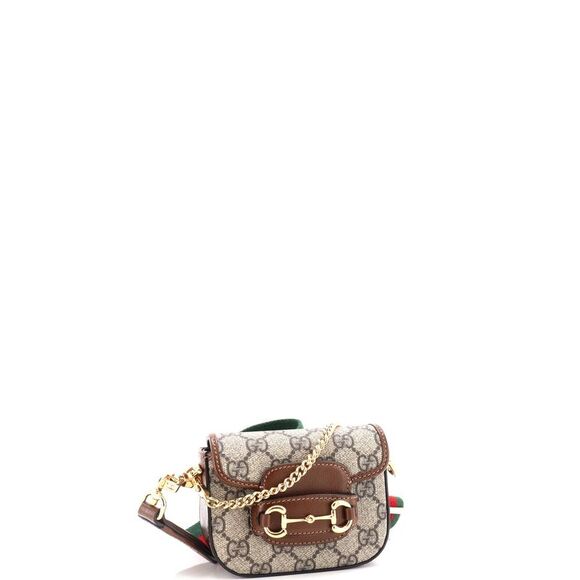 Gucci Horsebit 1955 Flap Wallet with Strap GG Coated Canvas Brown - Picture 2 of 6